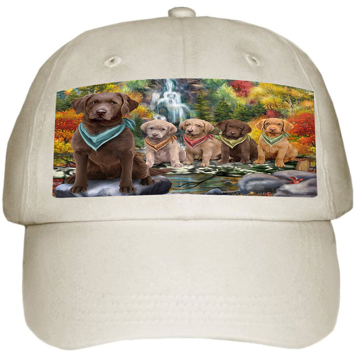 Scenic Waterfall Chesapeake Bay Retrievers Dog Ball Hat Cap HAT52920