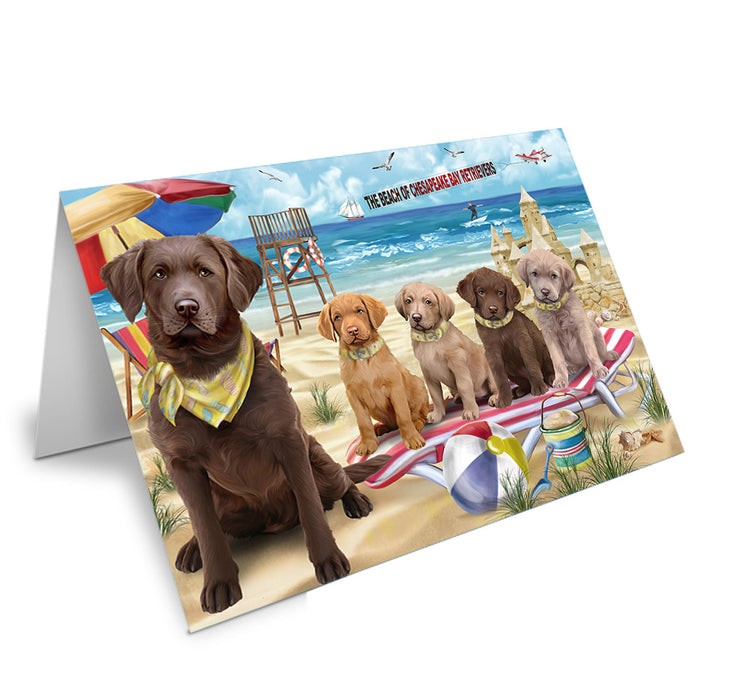 Pet Friendly Beach Chesapeake Bay Retrievers Dog Handmade Artwork Assorted Pets Greeting Cards and Note Cards with Envelopes for All Occasions and Holiday Seasons GCD54095