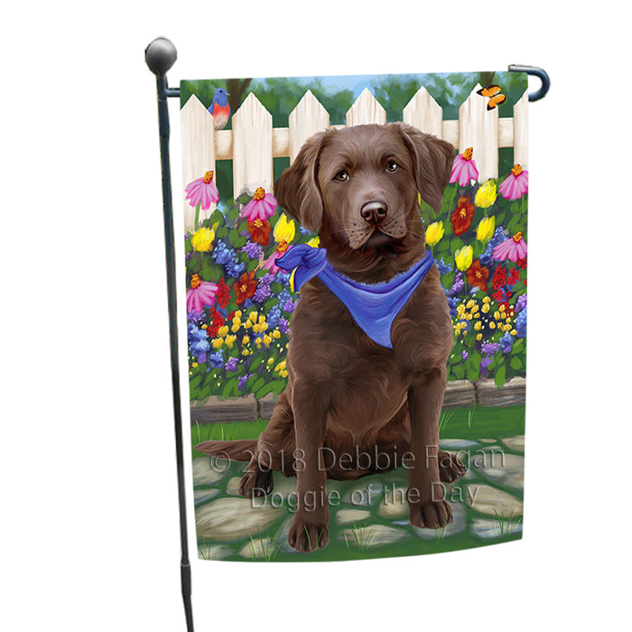 Spring Floral Chesapeake Bay Retriever Dog Garden Flag GFLG49674