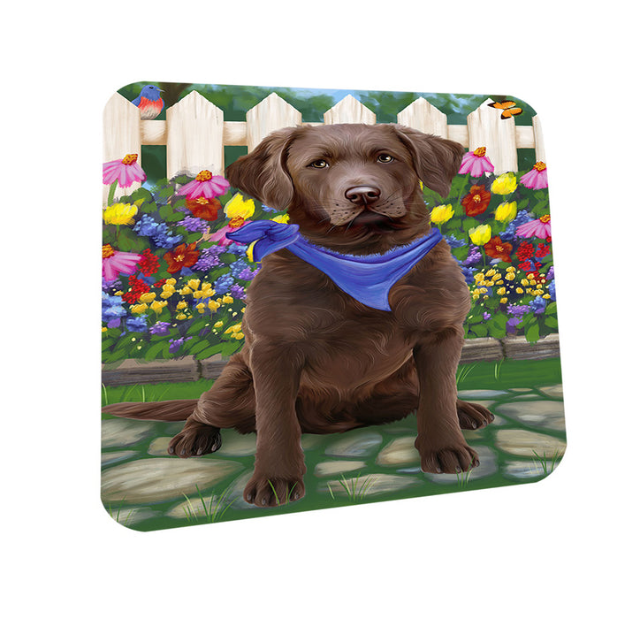 Spring Floral Chesapeake Bay Retriever Dog Coasters Set of 4 CST49804