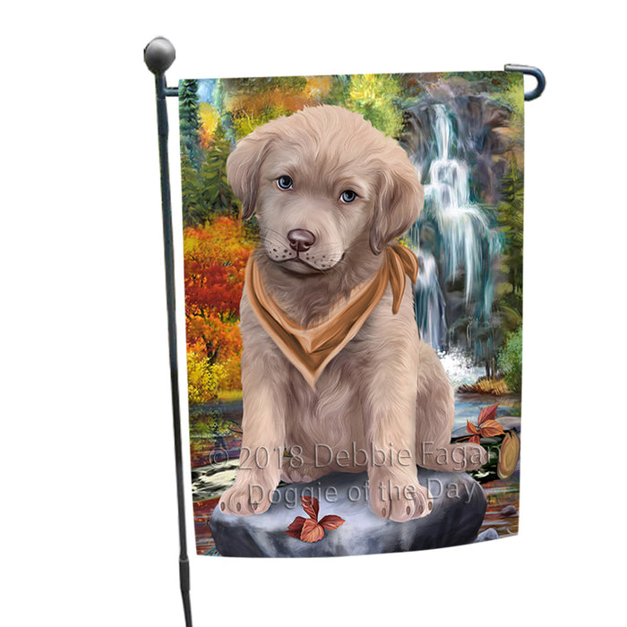 Scenic Waterfall Chesapeake Bay Retriever Dog Garden Flag GFLG49559