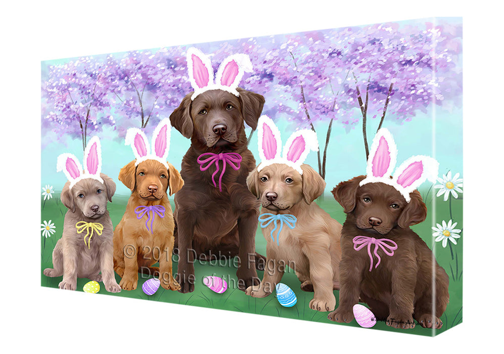 Chesapeake Bay Retrievers Dog Easter Holiday Canvas Wall Art CVS57486