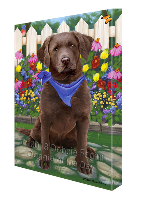 Spring Floral Chesapeake Bay Retriever Dog Canvas Wall Art CVS64357
