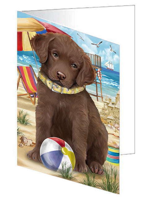 Pet Friendly Beach Chesapeake Bay Retriever Dog Handmade Artwork Assorted Pets Greeting Cards and Note Cards with Envelopes for All Occasions and Holiday Seasons GCD54098
