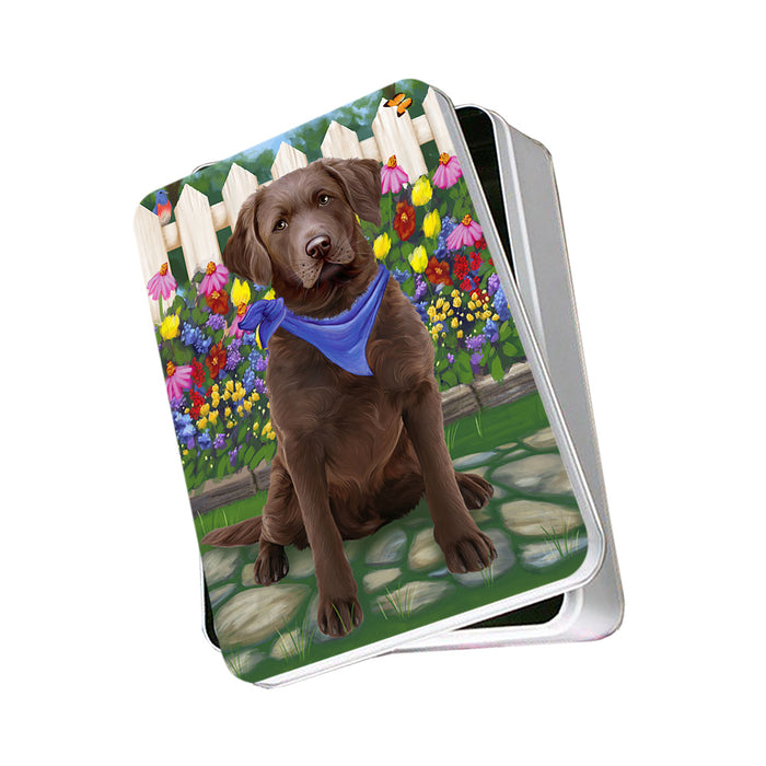 Spring Floral Chesapeake Bay Retriever Dog Photo Storage Tin PITN49845