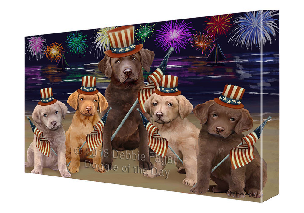 4th of July Independence Day Firework Chesapeake Bay Retrievers Dog Canvas Wall Art CVS55470