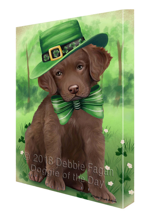 St. Patricks Day Irish Portrait Chesapeake Bay Retriever Dog Canvas Wall Art CVS54552