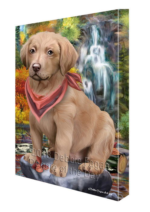 Scenic Waterfall Chesapeake Bay Retriever Dog Canvas Wall Art CVS63331