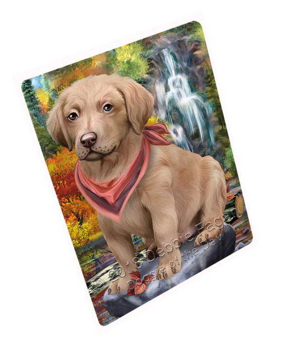 Scenic Waterfall Chesapeake Bay Retriever Dog Tempered Cutting Board C53058