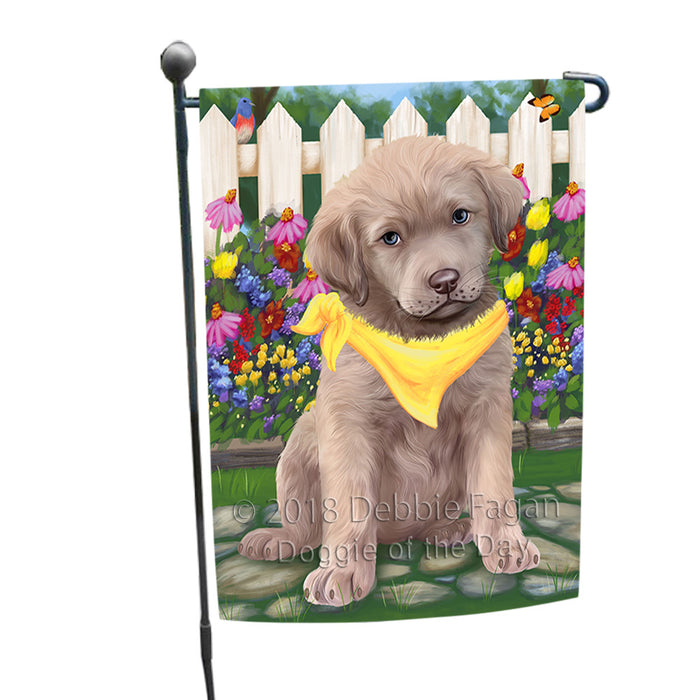 Spring Floral Chesapeake Bay Retriever Dog Garden Flag GFLG49675