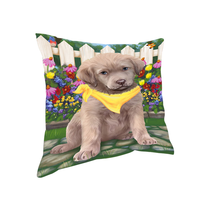 Spring Floral Chesapeake Bay Retriever Dog Pillow PIL55240
