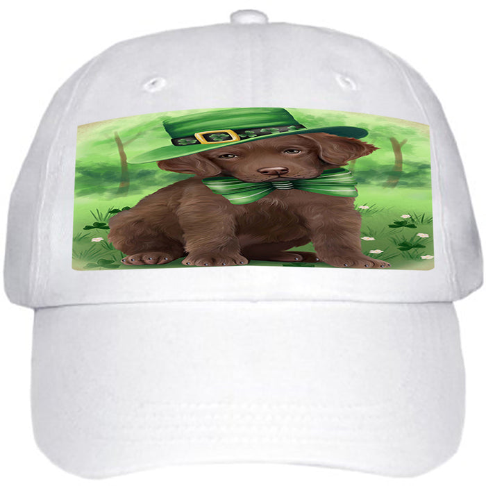 St. Patricks Day Irish Portrait Chesapeake Bay Retriever Dog Ball Hat Cap HAT50046