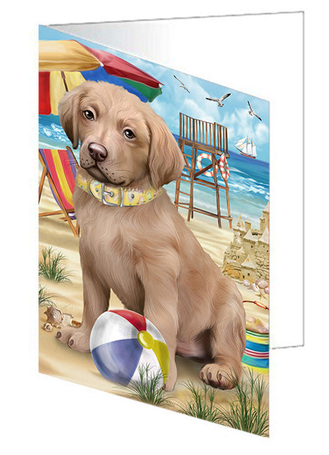 Pet Friendly Beach Chesapeake Bay Retriever Dog Handmade Artwork Assorted Pets Greeting Cards and Note Cards with Envelopes for All Occasions and Holiday Seasons GCD54101