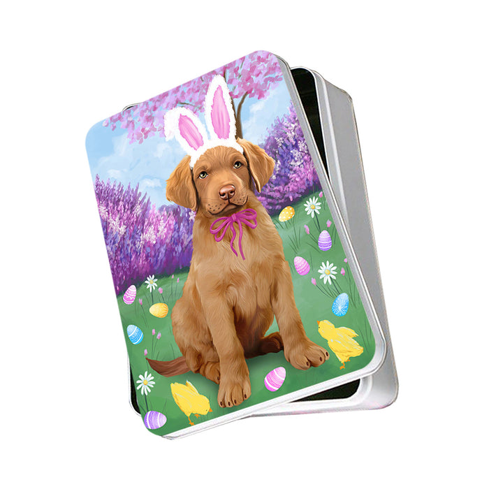 Chesapeake Bay Retriever Dog Easter Holiday Photo Storage Tin PITN49098