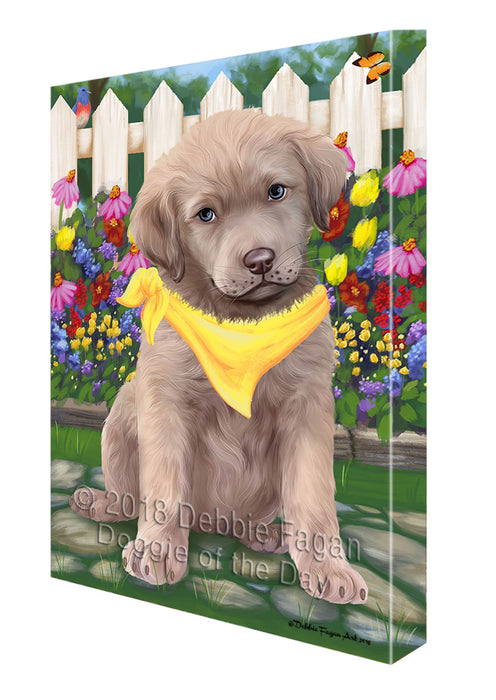 Spring Floral Chesapeake Bay Retriever Dog Canvas Wall Art CVS64366