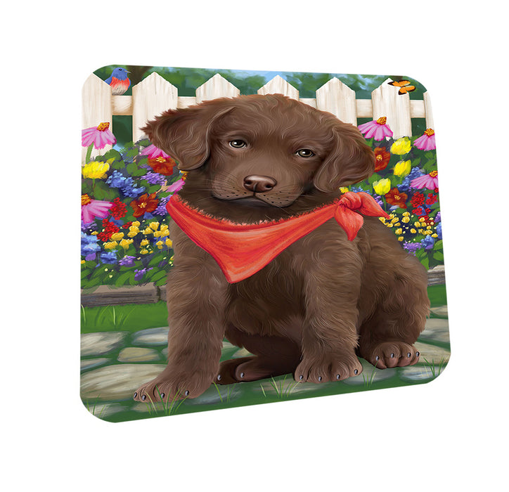 Spring Floral Chesapeake Bay Retriever Dog Coasters Set of 4 CST49806