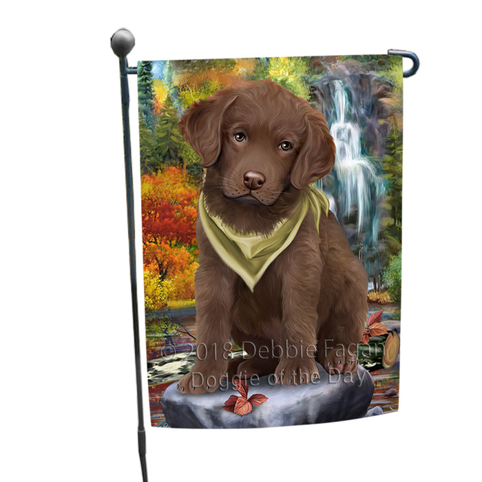 Scenic Waterfall Chesapeake Bay Retriever Dog Garden Flag GFLG49561
