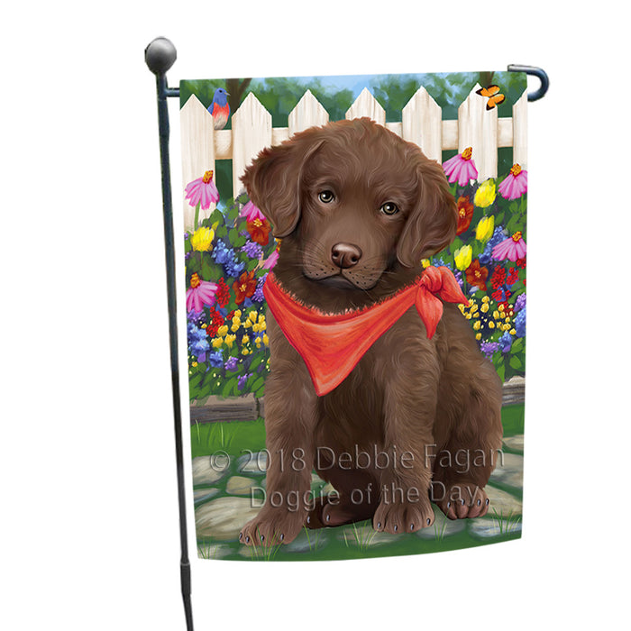 Spring Floral Chesapeake Bay Retriever Dog Garden Flag GFLG49676