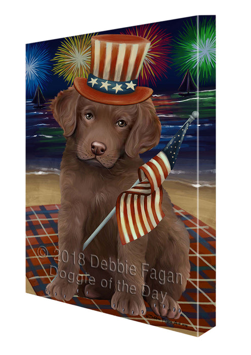 4th of July Independence Day Firework Chesapeake Bay Retriever Dog Canvas Wall Art CVS55488