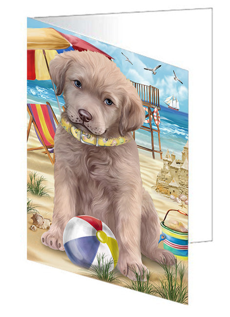 Pet Friendly Beach Chesapeake Bay Retriever Dog Handmade Artwork Assorted Pets Greeting Cards and Note Cards with Envelopes for All Occasions and Holiday Seasons GCD54104