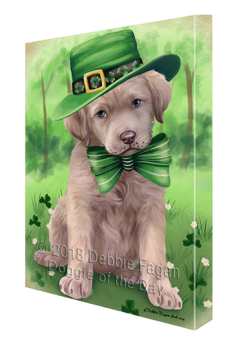 St. Patricks Day Irish Portrait Chesapeake Bay Retriever Dog Canvas Wall Art CVS54561