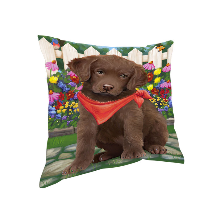 Spring Floral Chesapeake Bay Retriever Dog Pillow PIL55244