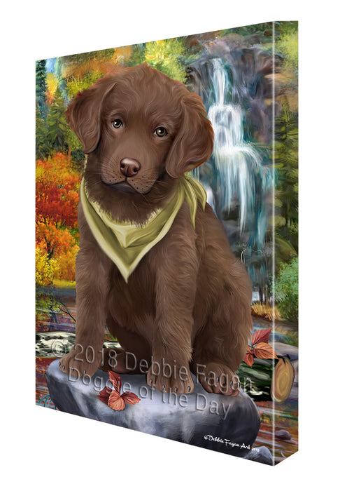 Scenic Waterfall Chesapeake Bay Retriever Dog Canvas Wall Art CVS63340