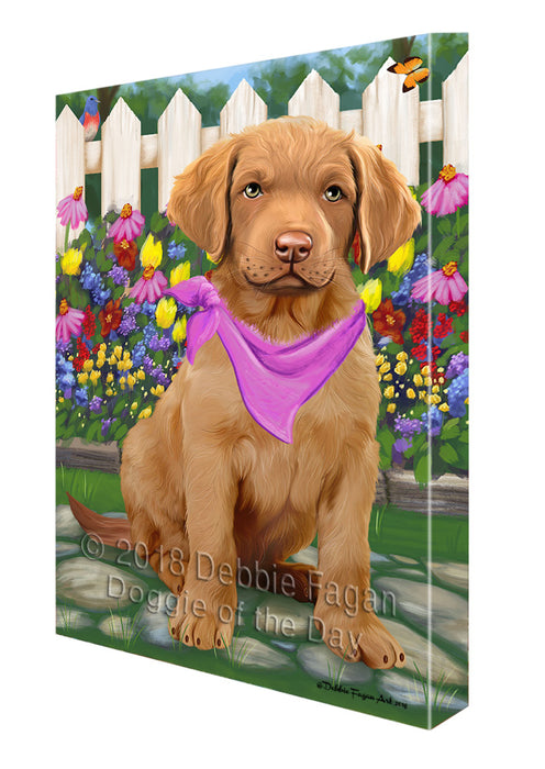 Spring Floral Chesapeake Bay Retriever Dog Canvas Wall Art CVS64384