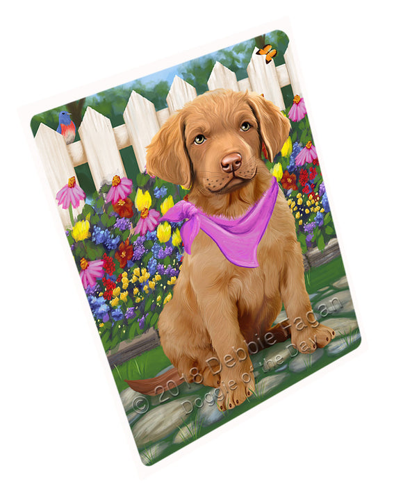 Spring Floral Chesapeake Bay Retriever Dog Tempered Cutting Board C53412