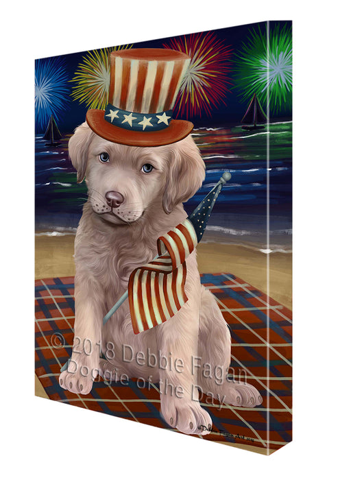 4th of July Independence Day Firework Chesapeake Bay Retriever Dog Canvas Wall Art CVS55497