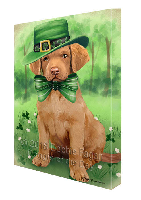 St. Patricks Day Irish Portrait Chesapeake Bay Retriever Dog Canvas Wall Art CVS54570