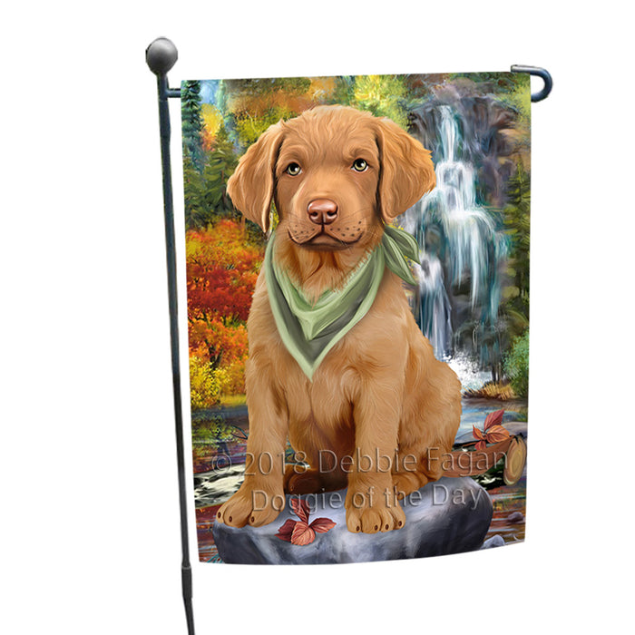 Scenic Waterfall Chesapeake Bay Retriever Dog Garden Flag GFLG49562