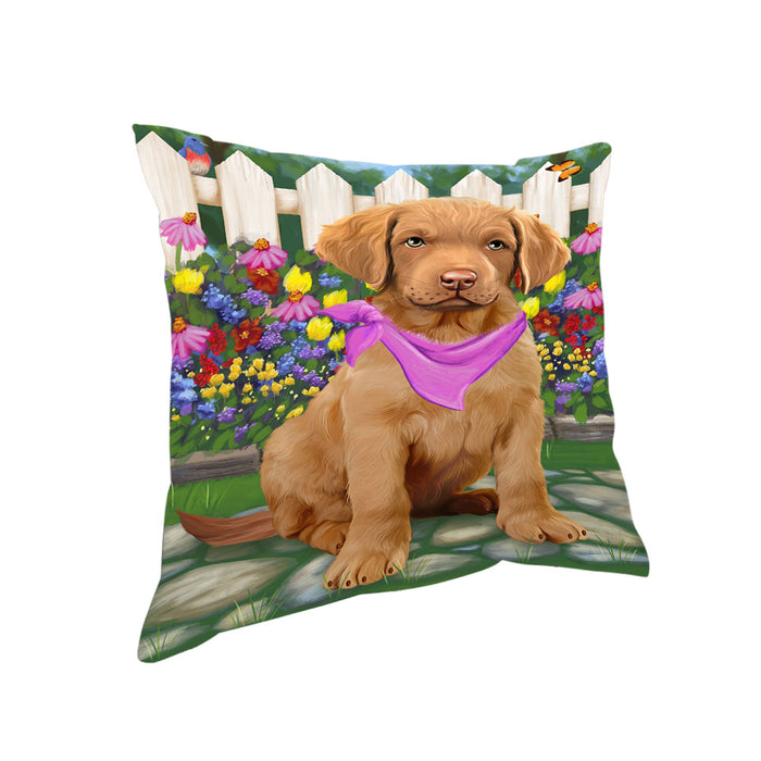 Spring Floral Chesapeake Bay Retriever Dog Pillow PIL55248