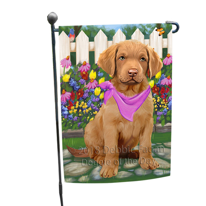 Spring Floral Chesapeake Bay Retriever Dog Garden Flag GFLG49677