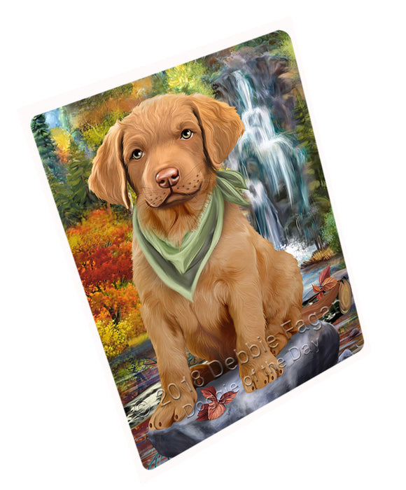 Scenic Waterfall Chesapeake Bay Retriever Dog Tempered Cutting Board C53064