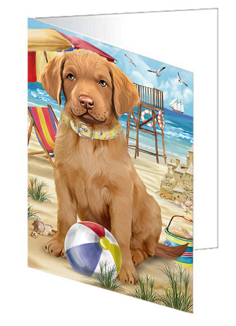 Pet Friendly Beach Chesapeake Bay Retriever Dog Handmade Artwork Assorted Pets Greeting Cards and Note Cards with Envelopes for All Occasions and Holiday Seasons GCD54107