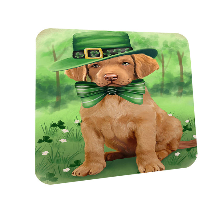 St. Patricks Day Irish Portrait Chesapeake Bay Retriever Dog Coasters Set of 4 CST48732