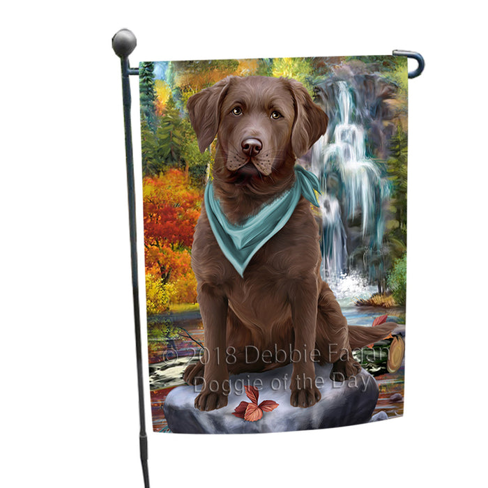 Scenic Waterfall Chesapeake Bay Retriever Dog Garden Flag GFLG49563