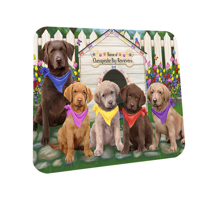 Spring Dog House Chesapeake Bay Retrievers Dog Coasters Set of 4 CST49803