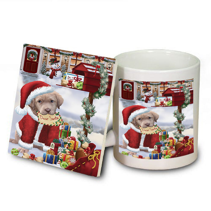Chesapeake Bay Retriever Dog Dear Santa Letter Christmas Holiday Mailbox Mug and Coaster Set MUC53878