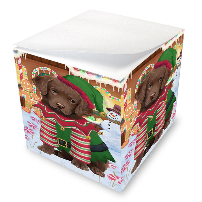 Christmas Gingerbread House Candyfest Chesapeake Bay Retriever Dog Note Cube NOC54370