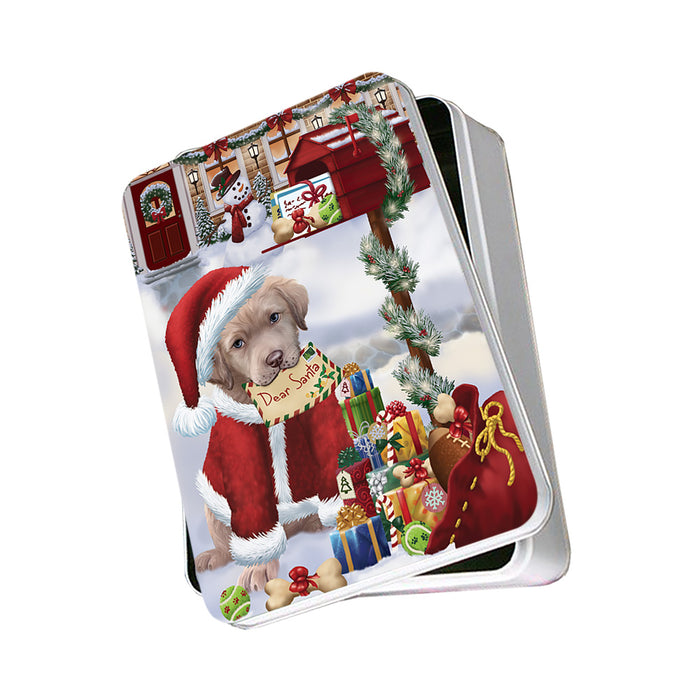 Chesapeake Bay Retriever Dog Dear Santa Letter Christmas Holiday Mailbox Photo Storage Tin PITN53829