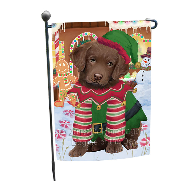 Christmas Gingerbread House Candyfest Chesapeake Bay Retriever Dog Garden Flag GFLG56846