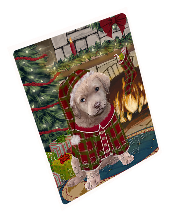 The Stocking was Hung Chesapeake Bay Retriever Dog Magnet MAG70941 (Small 5.5" x 4.25")