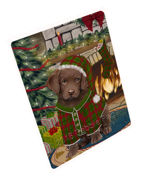 The Stocking was Hung Chesapeake Bay Retriever Dog Magnet MAG70944 (Small 5.5" x 4.25")