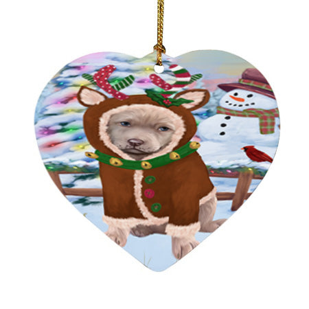 Christmas Gingerbread House Candyfest Chesapeake Bay Retriever Dog Heart Christmas Ornament HPOR56655
