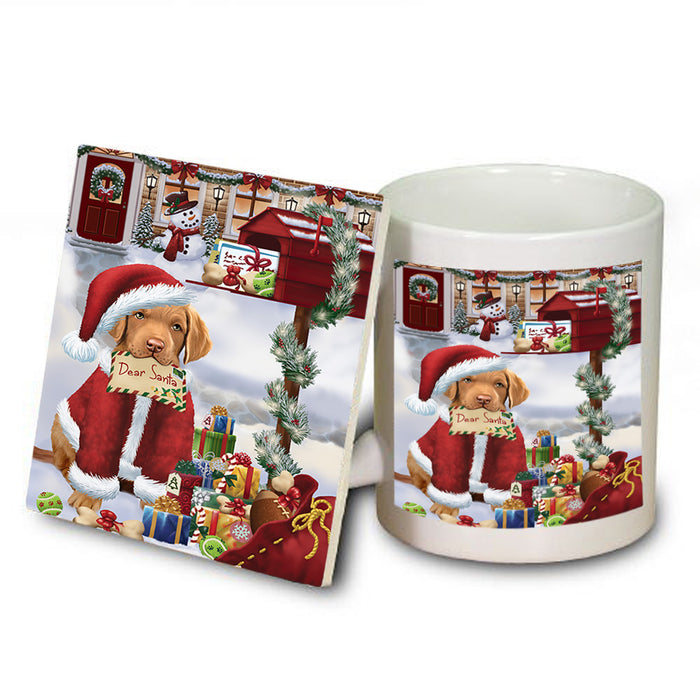 Chesapeake Bay Retriever Dog Dear Santa Letter Christmas Holiday Mailbox Mug and Coaster Set MUC53879