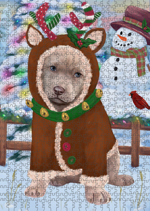 Christmas Gingerbread House Candyfest Chesapeake Bay Retriever Dog Puzzle with Photo Tin PUZL93396