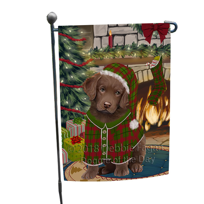 The Stocking was Hung Chesapeake Bay Retriever Dog Garden Flag GFLG55562