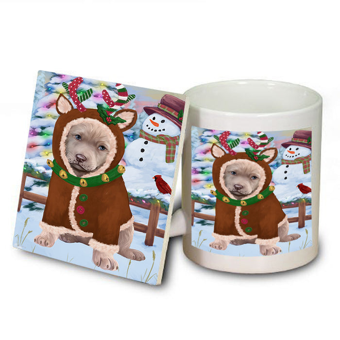 Christmas Gingerbread House Candyfest Chesapeake Bay Retriever Dog Mug and Coaster Set MUC56291